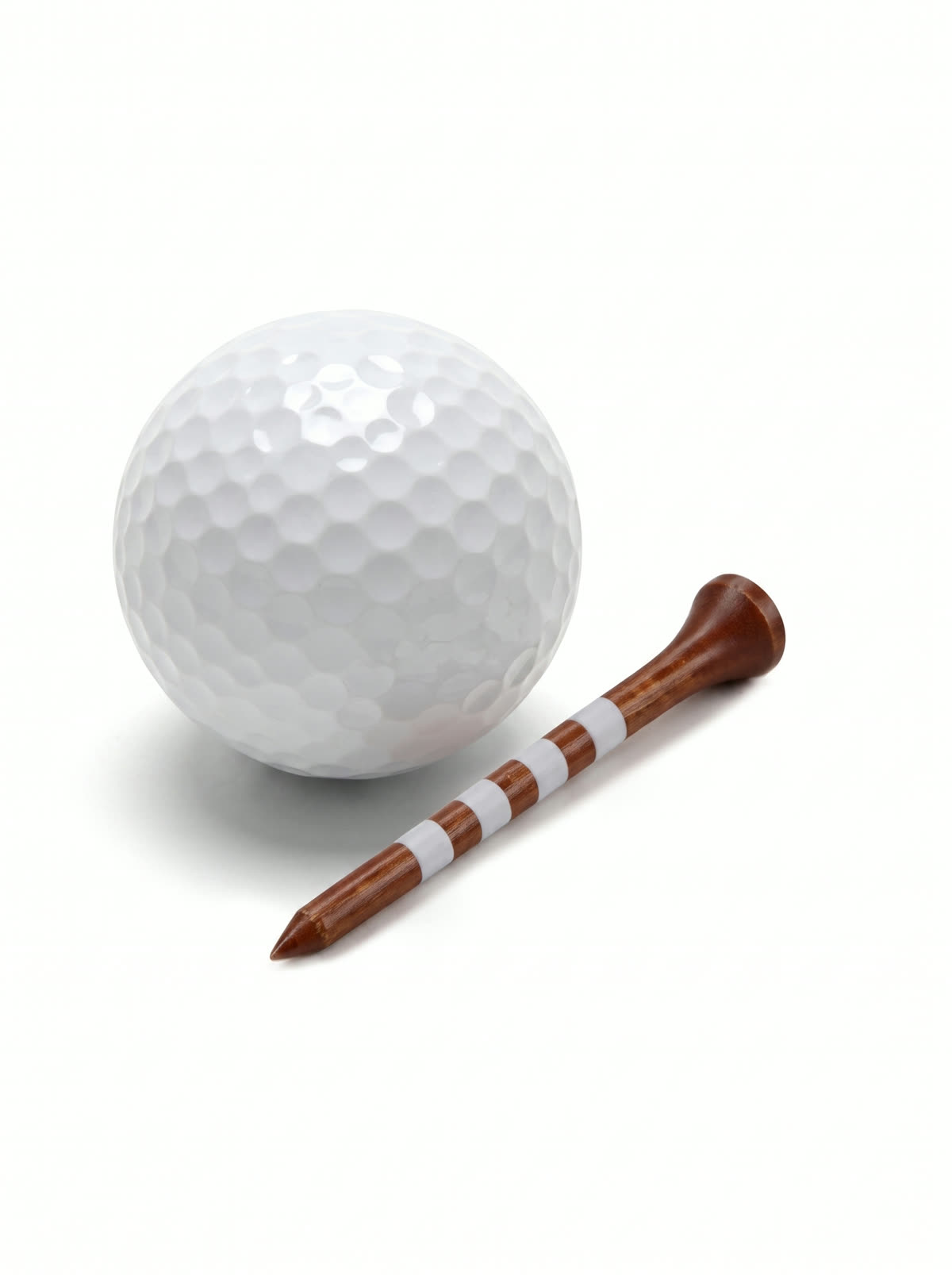Golf ball and wood tee