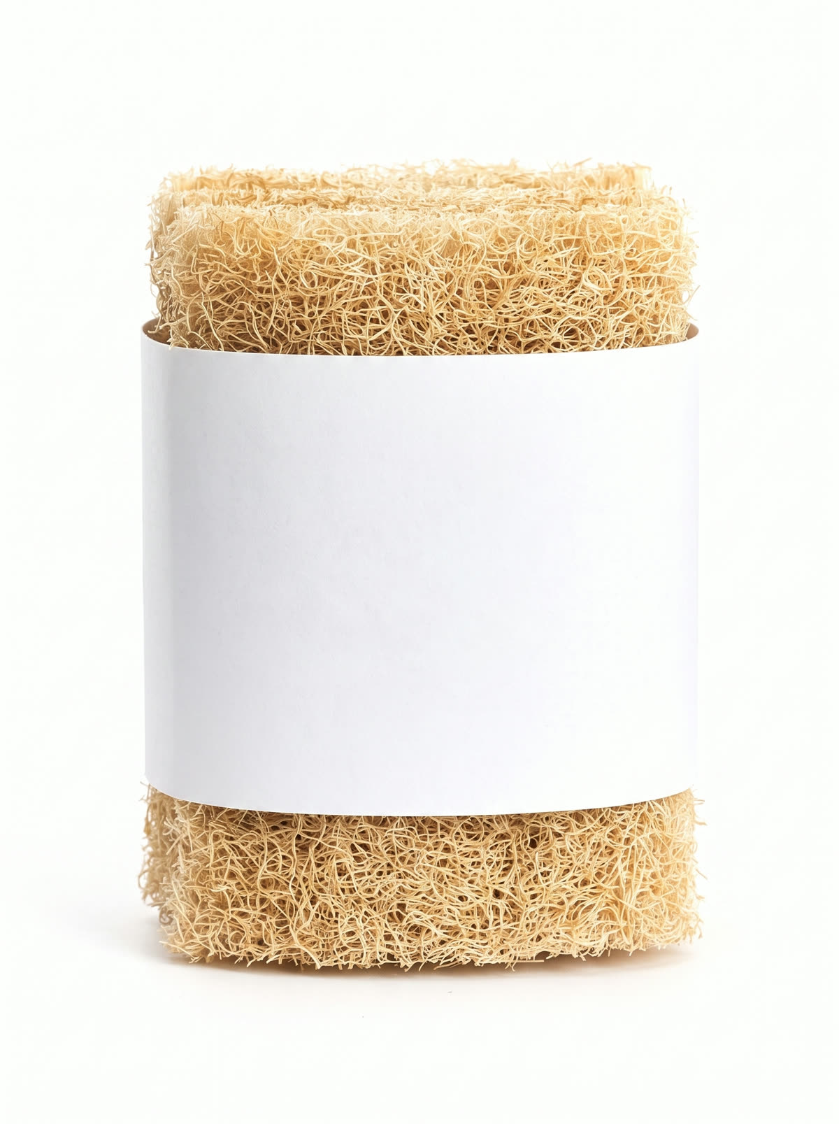 Natural loofah scrubber with kraft packaging