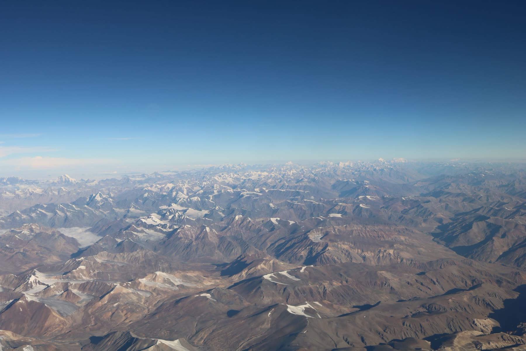 Aerial view of Himalayan mountain peaks
