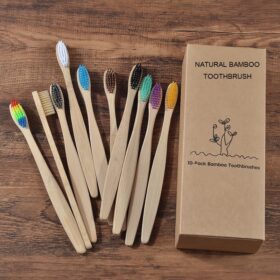 New design mixed color bamboo toothbrush Eco Friendly wooden Tooth Brush Soft bristle Tip Charcoal adults oral care toothbrush 1