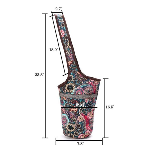 Fashion Yoga Mat Bag Canvas Yoga Bag Large Size Zipper Pocket Fit Most Size Mats Yoga Mat Tote Sling Carrier Fitness Supplies 6
