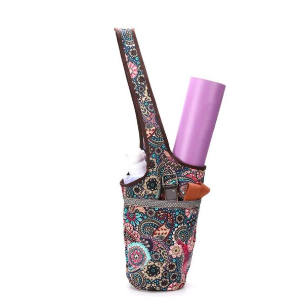 Fashion Yoga Mat Bag Canvas Yoga Bag Large Size Zipper Pocket Fit Most Size Mats Yoga Mat Tote Sling Carrier Fitness Supplies 5
