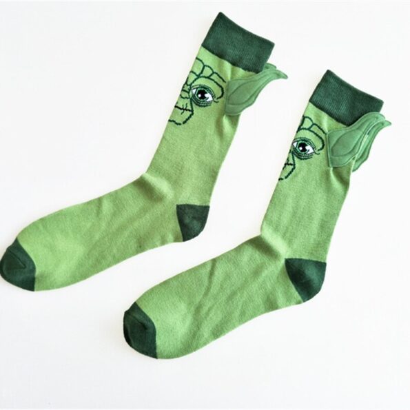 New Arrival Man Socks Star Wars Character Cotton Socks Yoda Grandmaster Seam Male Socks Funny Ears 3D Cartoon Socks Meias Hemp 2