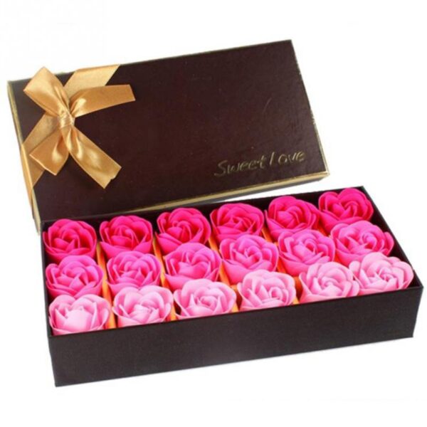 3 Colors 18Pcs/box Simulation Rose Soap with Gift Box Women Girl Bath Facial Soap Valentine's Day Birthday Wedding Gifts 5