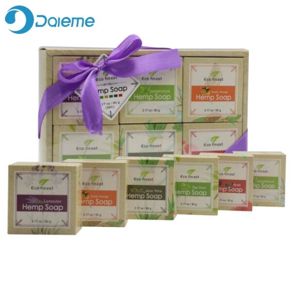 ECO finest 6 Pcs Natural Organic Melt Handmade Hemp Oil Soap Skin Care Revitalizing Scent with Tea Tree Rose Lavender 1