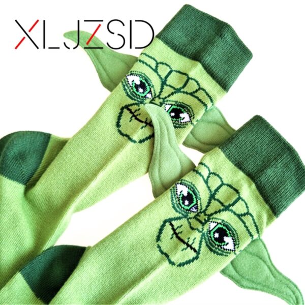 New Arrival Man Socks Star Wars Character Cotton Socks Yoda Grandmaster Seam Male Socks Funny Ears 3D Cartoon Socks Meias Hemp 1