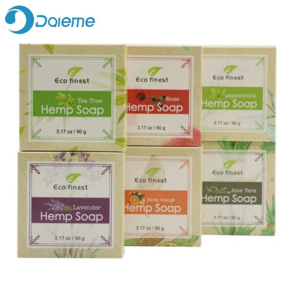 ECO finest 6 Pcs Natural Organic Melt Handmade Hemp Oil Soap Skin Care Revitalizing Scent with Tea Tree Rose Lavender 3