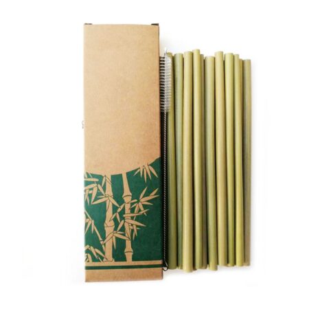 Natural Reusable Bamboo Straws Organic Creative Natural Eco Friendly Drinking Straws Set With Cleaning Brush For Milk Tea N 1