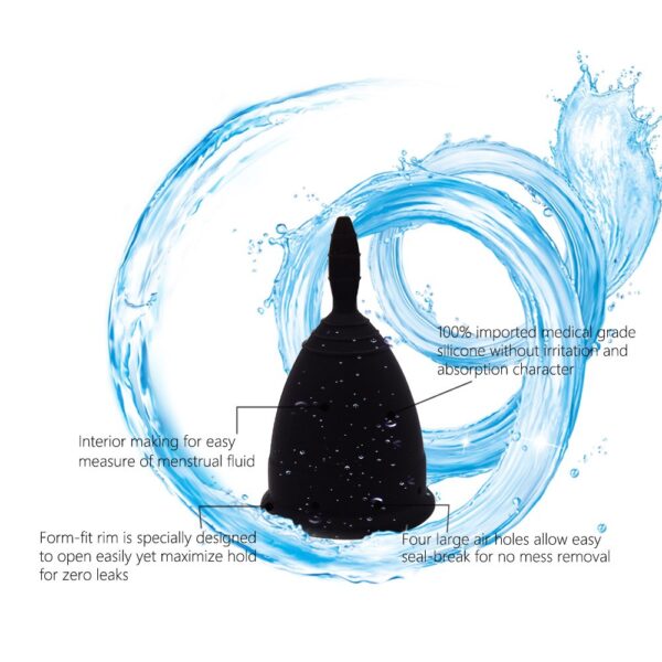 Medical Grade Silicone Menstrual Cup Set Black Feminine Hygiene Cups&Foldable Esterilizador Copa Menstrual Cup Coupe Menstruelle 5