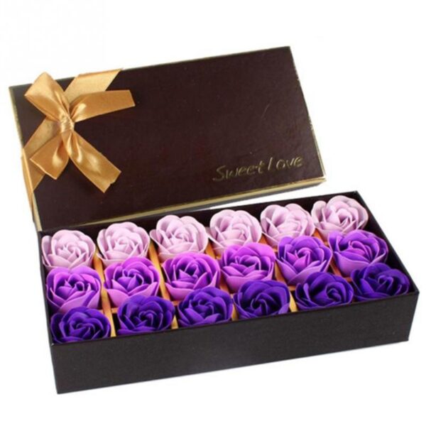 3 Colors 18Pcs/box Simulation Rose Soap with Gift Box Women Girl Bath Facial Soap Valentine's Day Birthday Wedding Gifts 2