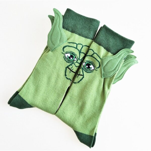 New Arrival Man Socks Star Wars Character Cotton Socks Yoda Grandmaster Seam Male Socks Funny Ears 3D Cartoon Socks Meias Hemp 5