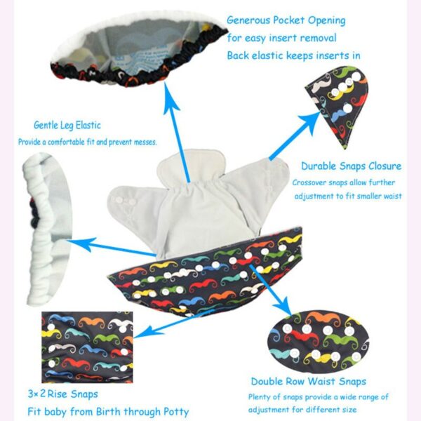 Reusable Baby Diapers Wholesale Organic Eco Friendly Cloth Diapers Teen Baby Boy Cotton Cloth Pants Diaper R14 4