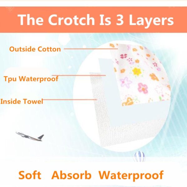 Baby Cotton Training Pants Panties Baby Diapers Reusable Cloth Diaper Nappies Washable Infants Children Underwear Nappy Changing 3