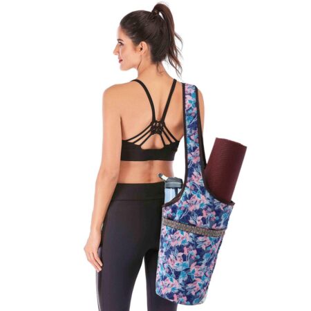 Fashion Yoga Mat Bag Canvas Yoga Bag Large Size Zipper Pocket Fit Most Size Mats Yoga Mat Tote Sling Carrier Fitness Supplies 2