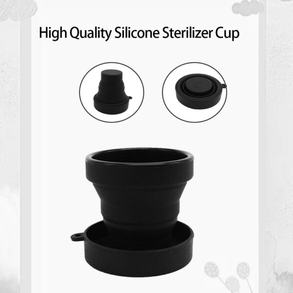 Medical Grade Silicone Menstrual Cup Set Black Feminine Hygiene Cups&Foldable Esterilizador Copa Menstrual Cup Coupe Menstruelle 3