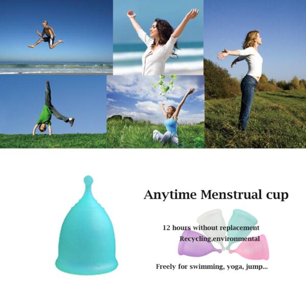 FDA 2020 Feminine Hygiene Menstrual Cup Wholesale Reusable Medical Grade Silicone Menstrual Cup Lady Menstruation Copo 4