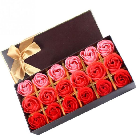 3 Colors 18Pcs/box Simulation Rose Soap with Gift Box Women Girl Bath Facial Soap Valentine's Day Birthday Wedding Gifts 3