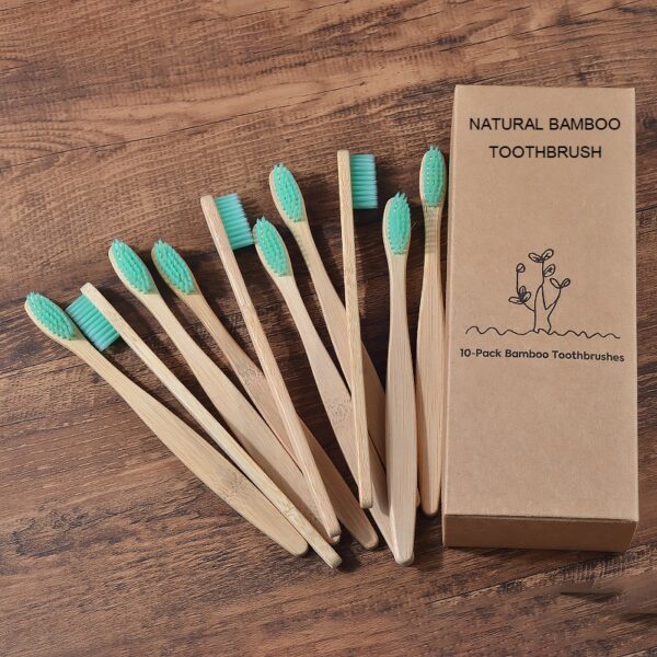 New design mixed color bamboo toothbrush Eco Friendly wooden Tooth Brush Soft bristle Tip Charcoal adults oral care toothbrush 5