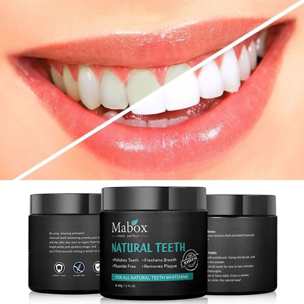 60g Tooth Whitening Powder Activated Coconut Charcoal Natural Teeth Whitening Charcoal Powder Tartar Stain Removal 6