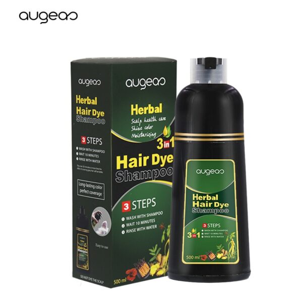 500ml Organic Natural Fast Hair Dye Only 5 Minutes Noni Plant Essence Black Hair Color Dye Shampoo for Cover Gray White Hair 4