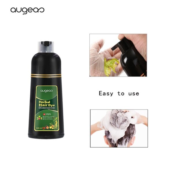 500ml Organic Natural Fast Hair Dye Only 5 Minutes Noni Plant Essence Black Hair Color Dye Shampoo for Cover Gray White Hair 3