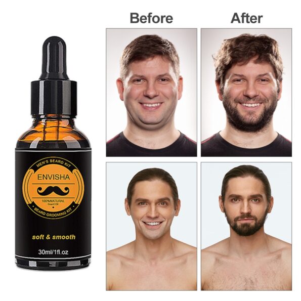 New 5pcs/set Men Beard Kit Grooming Beard Set Barba Beard Oil Moisturizing Wax Blam Comb Essence Styling Hair Men Beard Kit Set 3