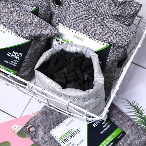 Bamboo Charcoal Odor Eliminator Bag (3-Pack), Activated Charcoal Odor Absorber, Natural Freshener Removes Odors and Moisture, Od 4