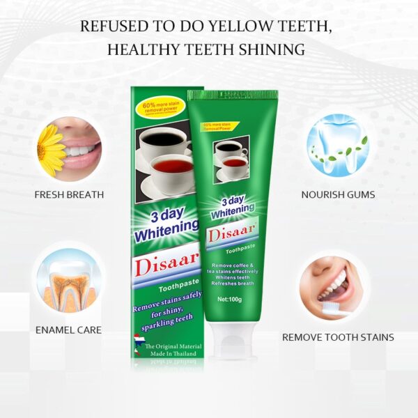 5PCS Mint Toothpaste Oral Care Fresh Breath Tea Stain Coffee Stain Toothpaste Tooth Care Natural Activated Charcoal Whitening 5