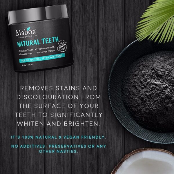 60g Tooth Whitening Powder Activated Coconut Charcoal Natural Teeth Whitening Charcoal Powder Tartar Stain Removal 4