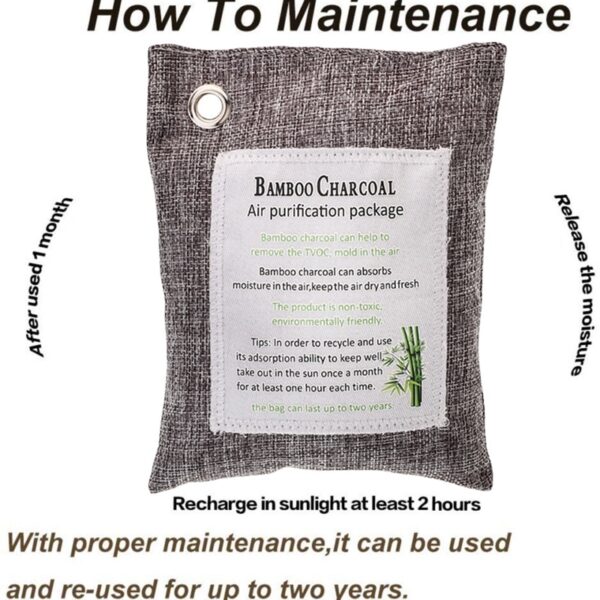 Green Charcoal Odor Eliminator Bags (12-Pack) Activated Bamboo Charcoal Deodorizer Natural Freshener Removes Odor &Moisture Odor 2