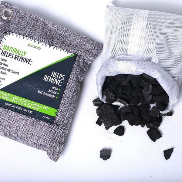 Bamboo Charcoal Odor Eliminator Bag (3-Pack), Activated Charcoal Odor Absorber, Natural Freshener Removes Odors and Moisture, Od 5