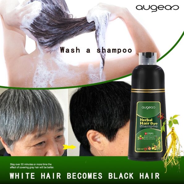 500ml Organic Natural Fast Hair Dye Only 5 Minutes Noni Plant Essence Black Hair Color Dye Shampoo for Cover Gray White Hair 2